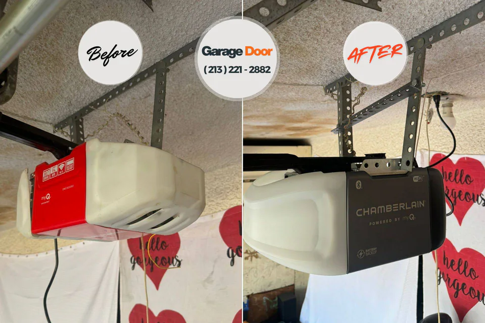Before and after: garage door repair Appleton, MN